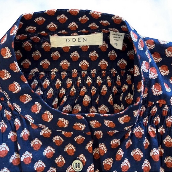 DÔEN Blouse Doen Ojai Printed Button Front Top in Harbor Medallion D’Arles - Picture 15 of 16